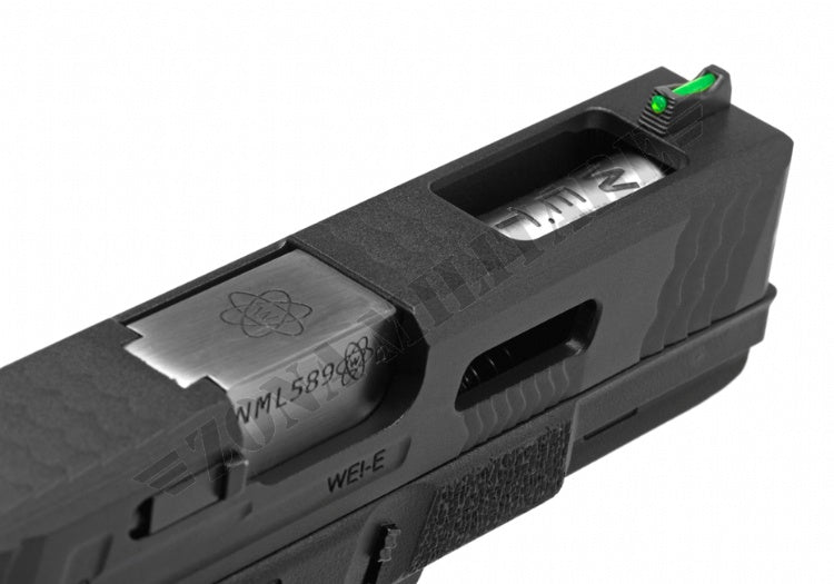 PISTOLA G-FORCE 19 FULL METAL NERA CON CANNA ARGENTATA GBB WE
