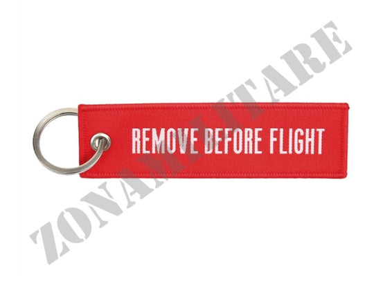 Portachiave In Tessuto Remove Before Flight Con Anello