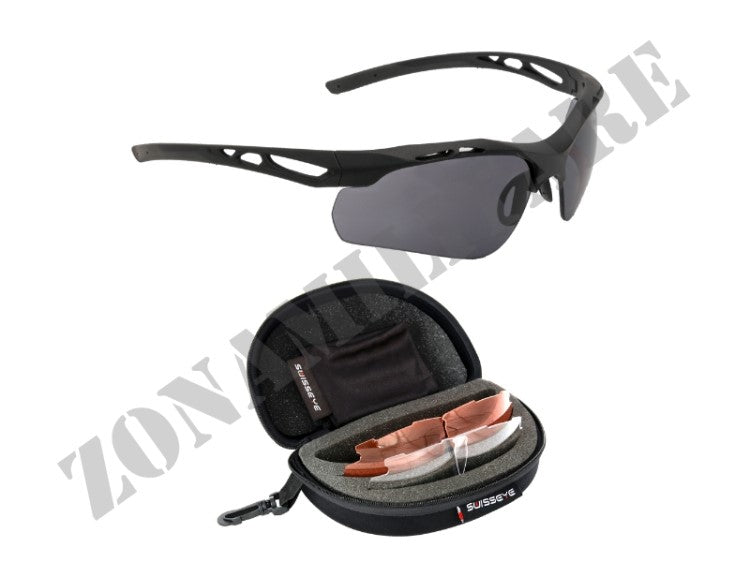 Occhiali Swisseye Glasses Bril Attac Con Montatura Nera Tre Lenti