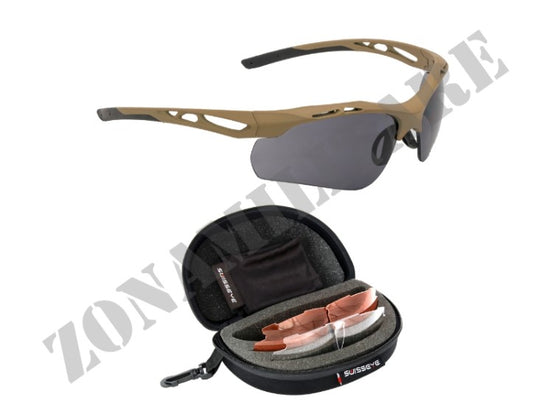 Occhiali Swisseye Glasses Bril Attac Con Montatura Sabbia Tre Lenti