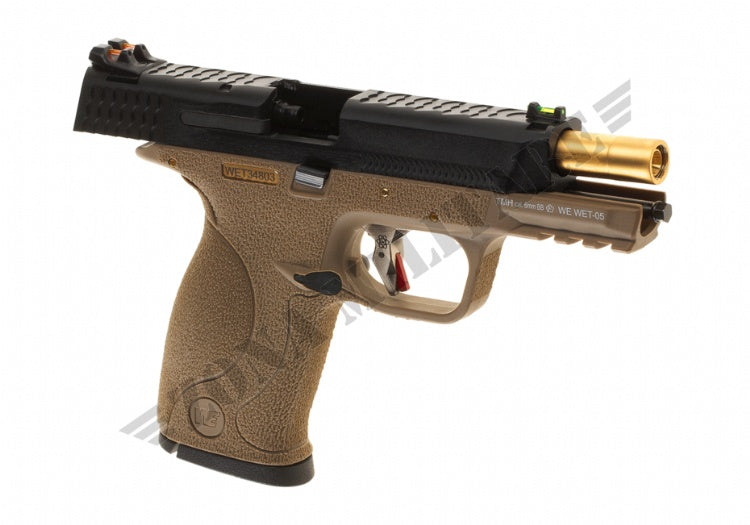 Pistola Wet-05 Bk Gold Barrel Metal Version Gbb We Fde