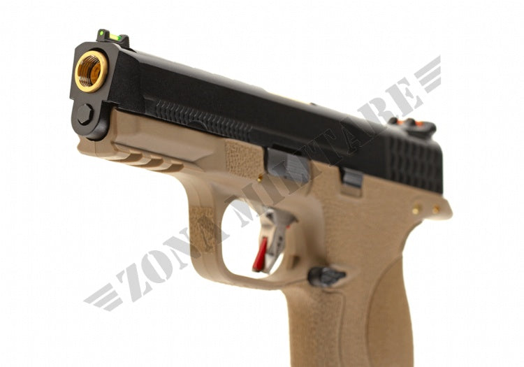 Pistola Wet-05 Bk Gold Barrel Metal Version Gbb We Fde