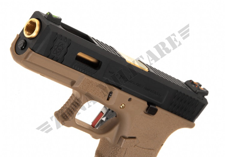 Pistola We17 Custom Bk Gold Barrel Metal Version Gbb Desert