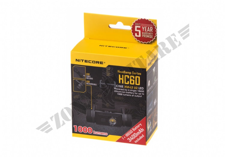 Torcia Frontale Hc60 Headlamp Nitecore 1000 Lumens