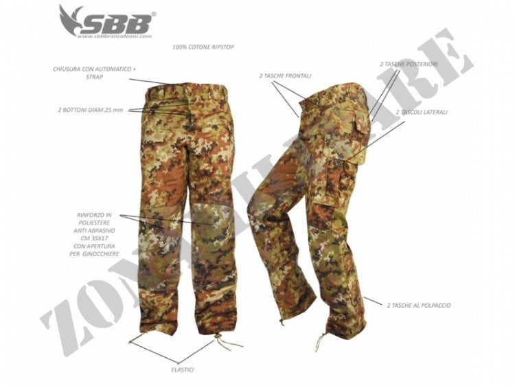Pantalone Combat Vegetato Sbb 100% Cotone Mod. 2013