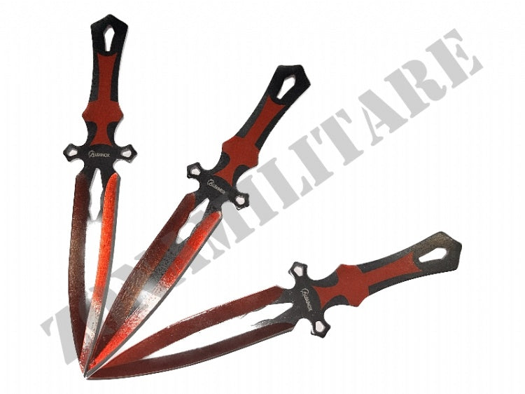 Set 3 Coltelli Da Lancio Con Croce Rossa Albainox