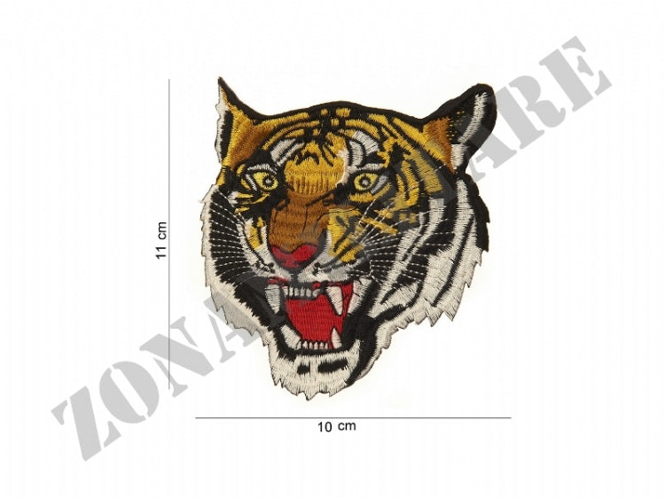 Patch Ricamata Termo Adesiva Tigre Sguardo Fisso In Avanti