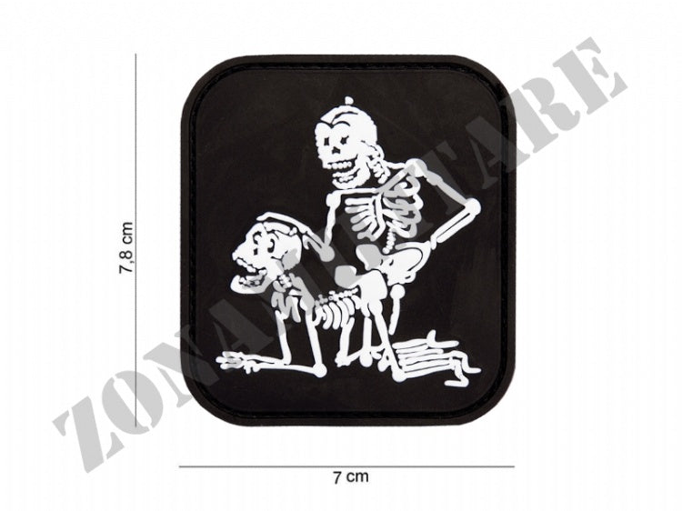 Toppa Softair Patch Pvc Skeleton Con Velcro Nera