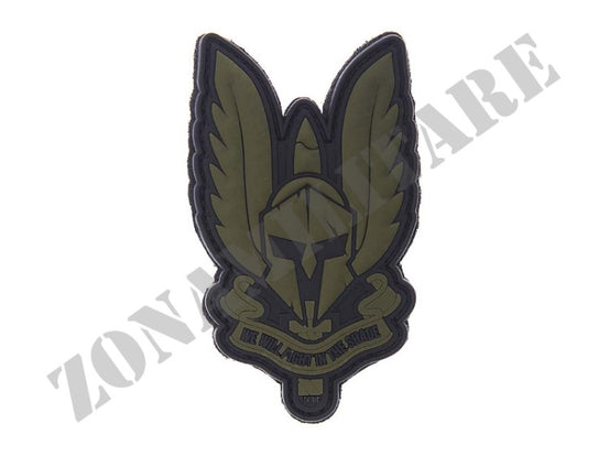 Patch Gommata Pvc 3D Spartan Verde Con Velcro
