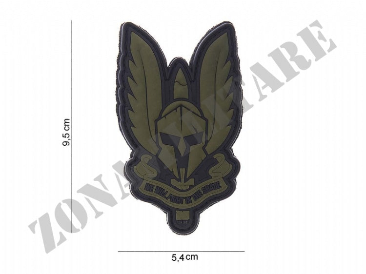 Patch Gommata Pvc 3D Spartan Verde Con Velcro