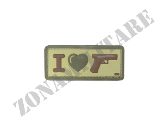 Patch Gommata I Love My Sidearm Coyote Con Velcro