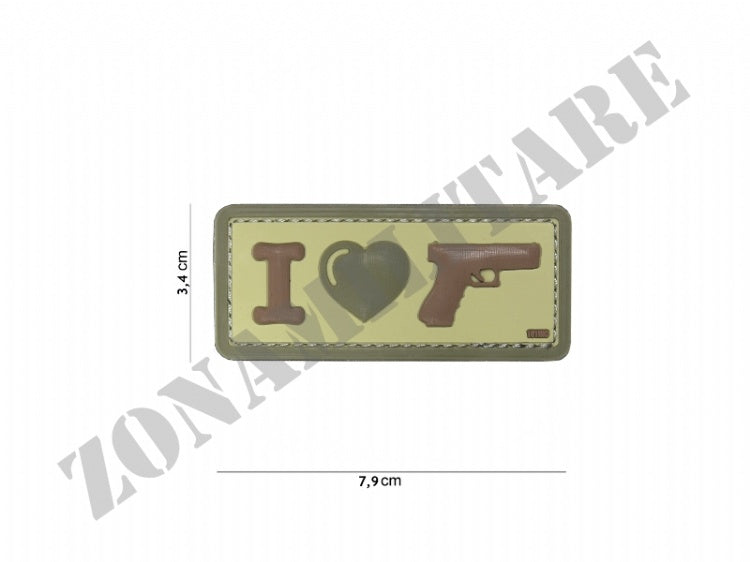 Patch Gommata I Love My Sidearm Coyote Con Velcro