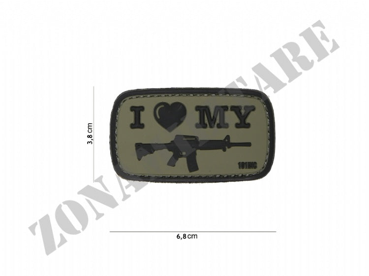 Patch Gommata I Love My M4 Verde Od Con Velcro