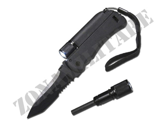Coltello Richiudibile Con Torcetta E Acciarino