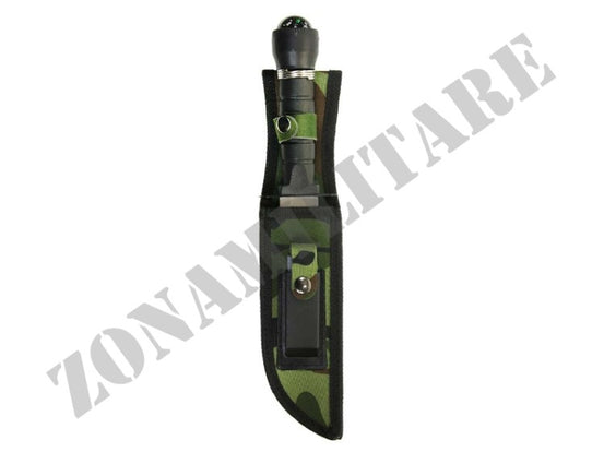 Coltello Survival Con Fodero Woodland E Bussola Fosco