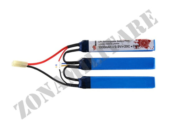 Batteria Life P04 Batteria Ricaricabile Tripla 1000Mah 9.9V