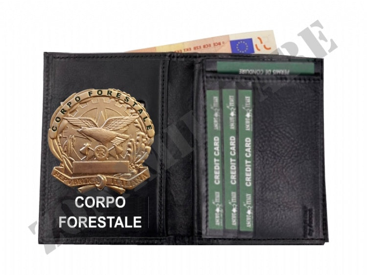 Portafoglio Patta Fissa Vera Pelle Con Placca Ascot Italy