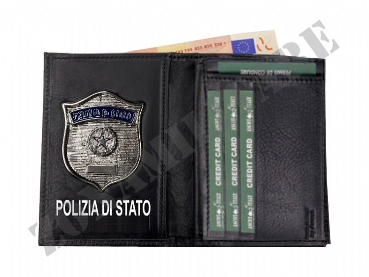 Portafoglio Patta Fissa Vera Pelle Con Placca Ascot Italy