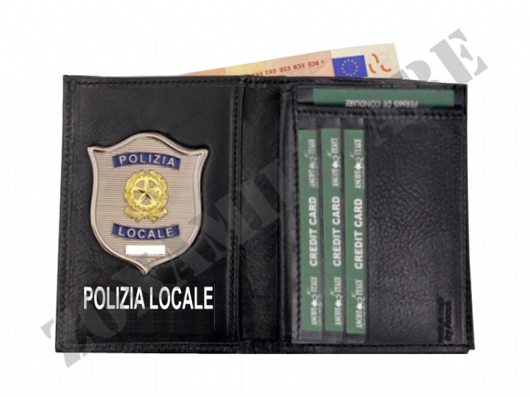 Portafoglio Patta Fissa Vera Pelle Con Placca Ascot Italy