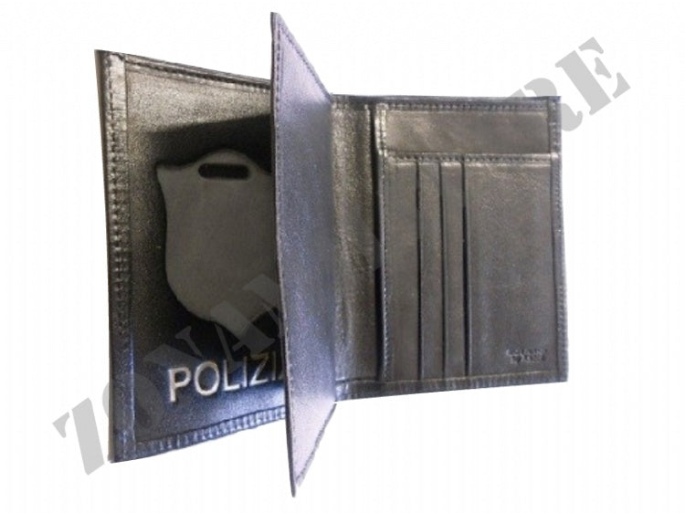 Portafoglio Patta Fissa Vera Pelle Con Placca Ascot Italy