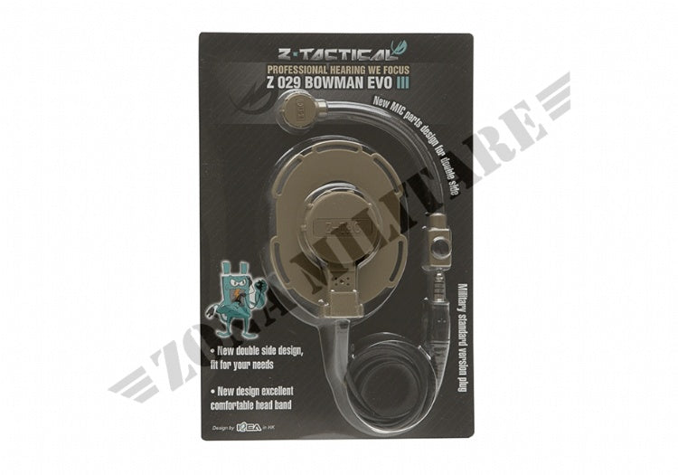 Cuffia Bowman Ztactical Evo III Colorazione Dark Earth