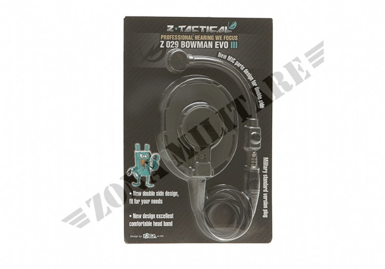 Cuffia Bowman Ztactical Evo Iii Colorazione Nero
