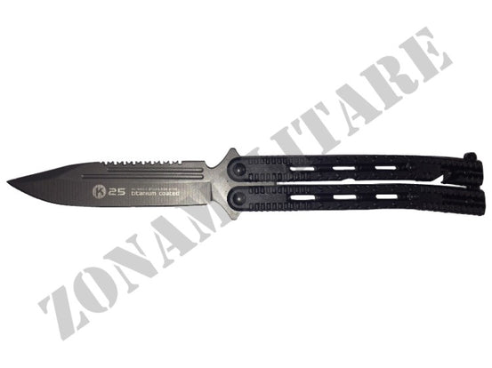 Coltello Rui Butterfly Nero Decorato Rk-36215