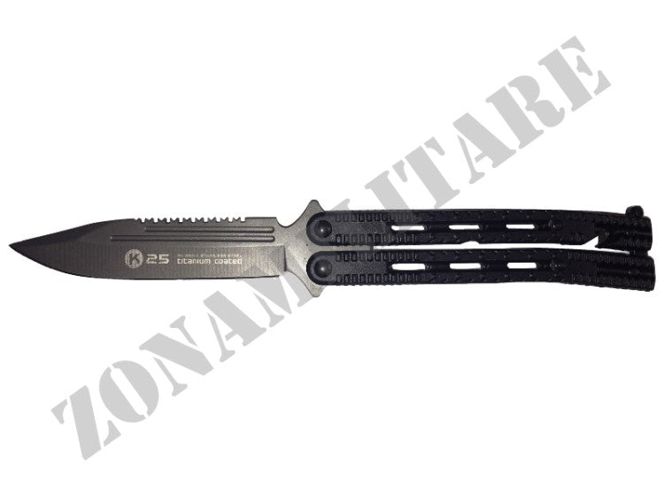 Coltello Rui Butterfly Nero Decorato Rk-36214