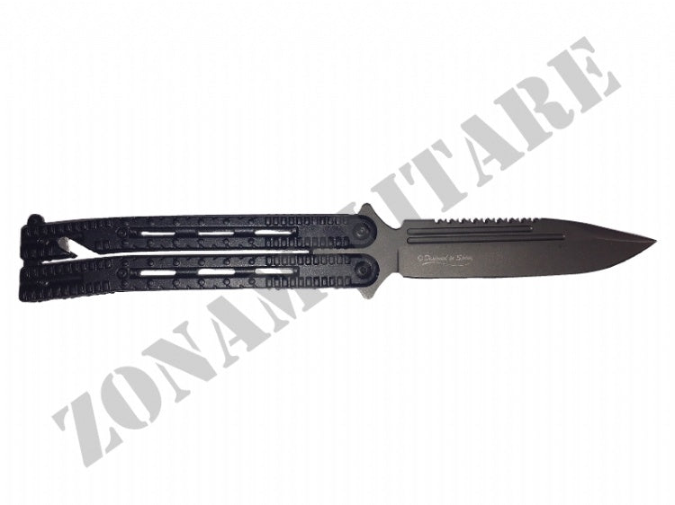Coltello Rui Butterfly Nero Decorato Rk-36214