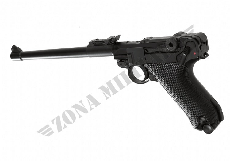 PISTOLA P08 8" FULL METAL GBB NERA WE