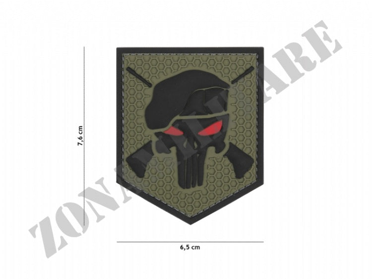 Patch 3D Pvc Commando Punisher Verde Gommata