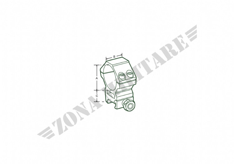 25.4Mm Medium Type Mount Rings Pirate Arms