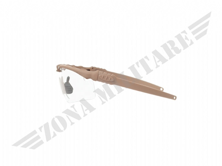 Occhiale Protettivo Tactical Dark Earth Lente Bianca