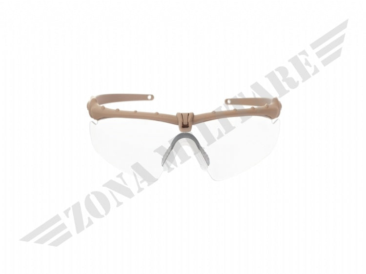 Occhiale Protettivo Tactical Dark Earth Lente Bianca