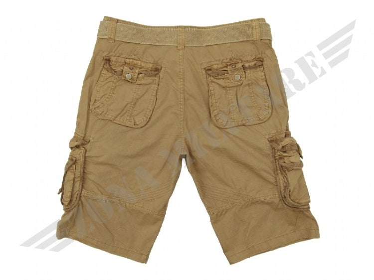 Bermuda Miltec Vintage Colorazione Kaky Con Cintura