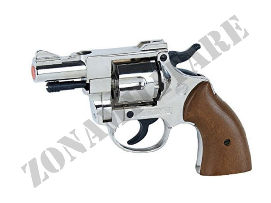 REVOLVER A SALVE OLIMPYC CAL. 380 NIKEL E LEGNO BRUNI