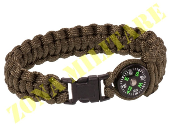 Braccialetto Sbb Paracord Verde Con Bussola