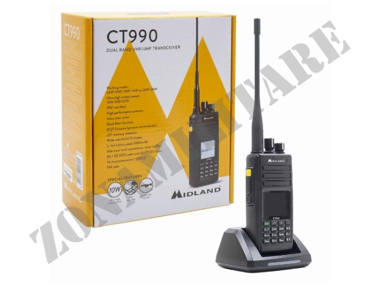 Radio Ricetrasmittente Ct990 Uhf/Vhf Dual Band Midland
