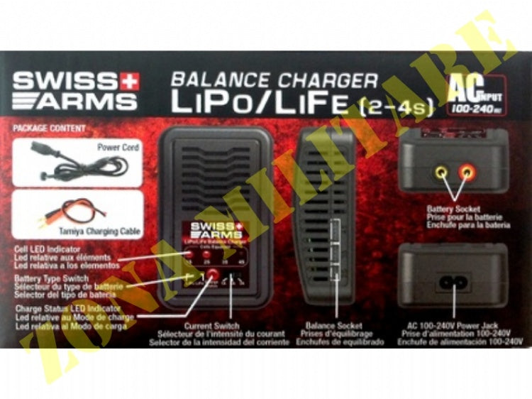 Carica Batterie Swiss Arms Li-Po Li-Fe 3 Amp