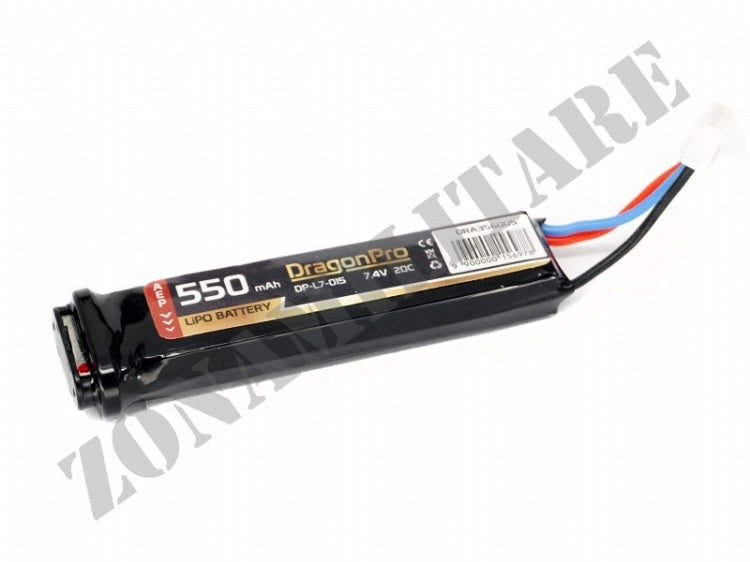 Batteria Lipo 7.4V 550Mah 20C Per Pistole Aep Compatibili
