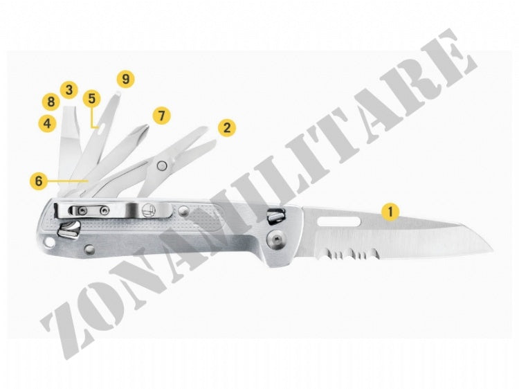 Multifunzione Free K4X Silver Leatherman 9 Utensili