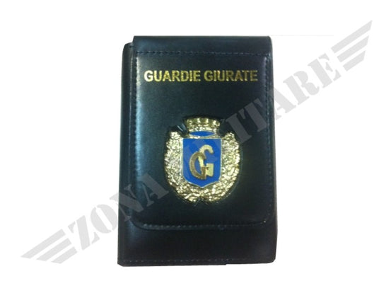 Portafoglio Gpg Guardie Giurate Placca Blu Nero Patta Fissa