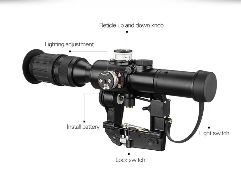 OTTICA AK SVD 4X26 CON RETICOLO LUMINOSO