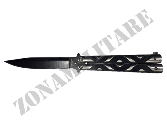Coltello A Farfalla Jkr Scacchi Full Metal Inox