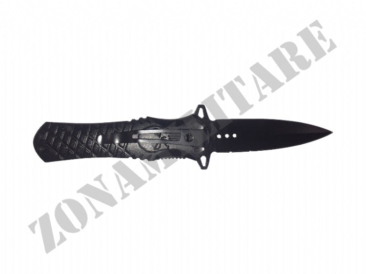 Coltello Jkr Punisher Black & Silver Lama Punta