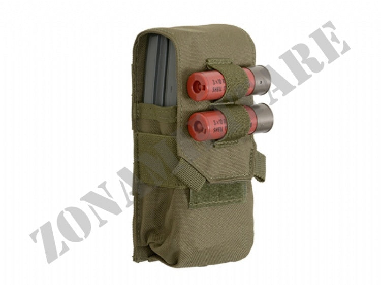Porta 2 Caricatori 5.56Mm/Cal.12 Magazine Loops Od Green 8 Fields