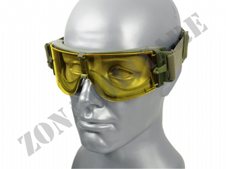 Occhialone Tipo X800 Set 3 Lenti Scocca Od Green