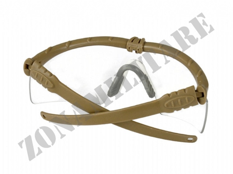 Occhiale Tattico Actical Glasses Tan/Clear Pj