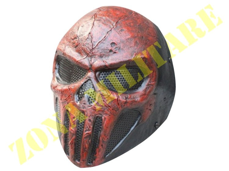 Maschera In Fibra Punisher Wire Mesh Red&Black