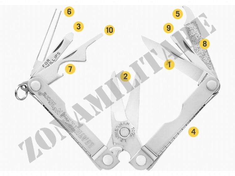 Multifunzione Micra Red Leatherman 10 Utensili